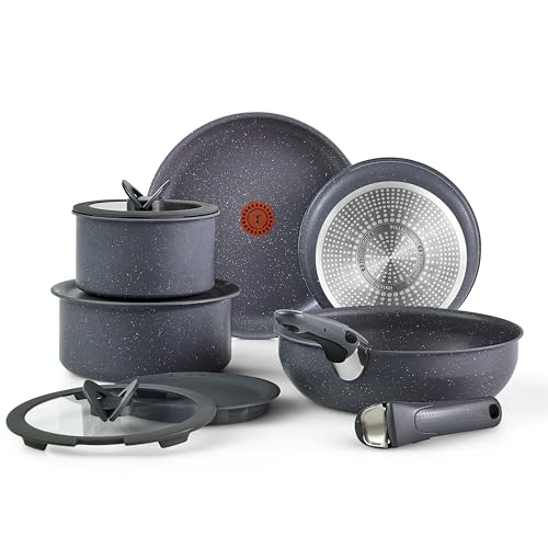 Ingenio Essentials Cookware Set with Detachable (Gray / 11-Piece induction)
