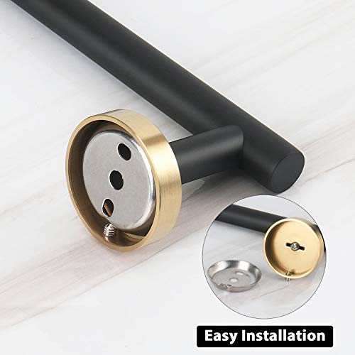 Bath Towel Bar (Matte Black & Gold / 16 Inch)