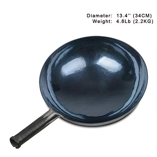 ZhenSanHuan HandHammered Carbon Steel Stir Fry Wok NoCoating