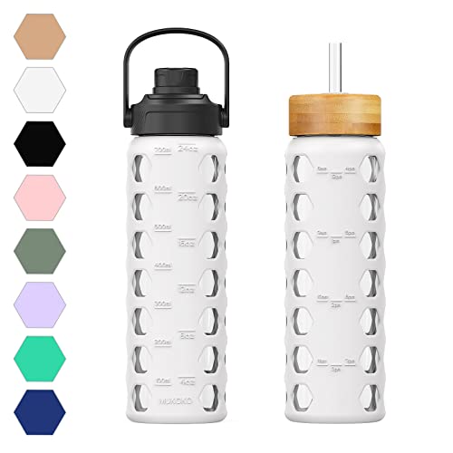 24oz Glass Water Bottle (White / 24 Ounces)