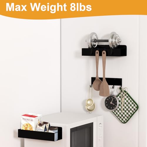 4 Pack Magnetic Spice Rack for Refrigerator (Black / 4Pack-2)