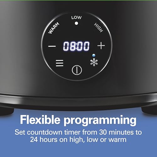 6 Quart Set & Forget Programmable Slow Cooker (6 Quarts, Flexible Programming, Black)