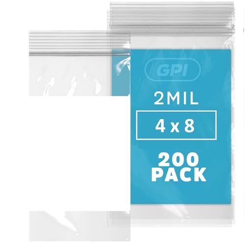200 Count 4" x 8" Zip Bags (4" x 8")