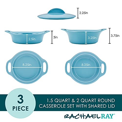 Solid Glaze Ceramics Casserole Bakeware (Agave Blue)