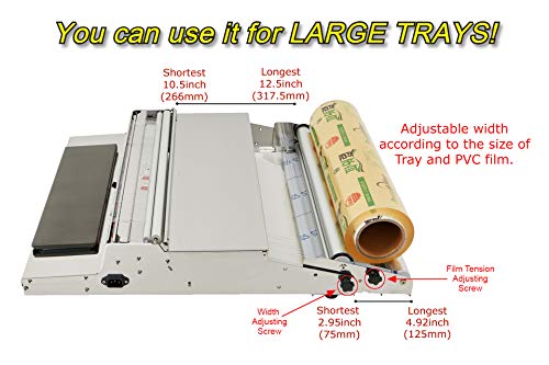 VTH-500, 20 Inch / 500 mm Hand Wrapping Machine Film Wrapper for Food Packaging, Large Tray, MADE IN KOREA