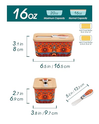 KRVI Butter Dish with Lid (Marrakech Bloom)