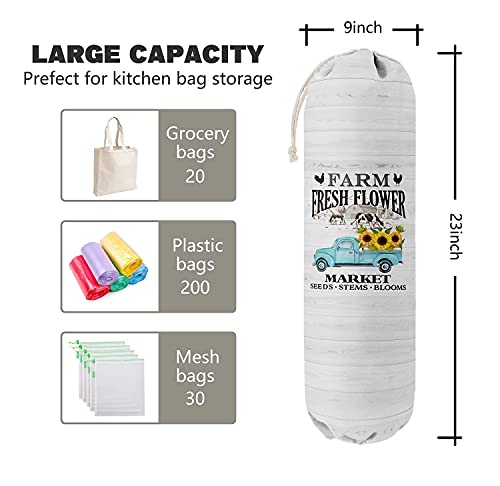 Grocery Bags Holder Organizer for Shopping Bags (Farmhouse 03)