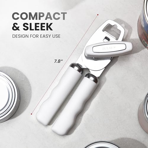 Manual Can Opener Heavy Duty Patented Stainless Steel (White / Comfy Grip)