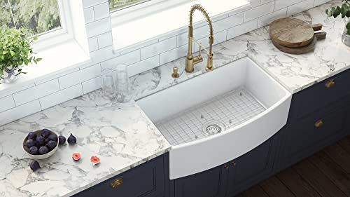33 in White Bow (33 Inch - Curved - Single Bowl)