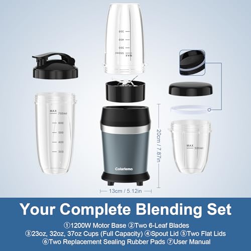 1200W Smoothie Blender (Ash Blue)