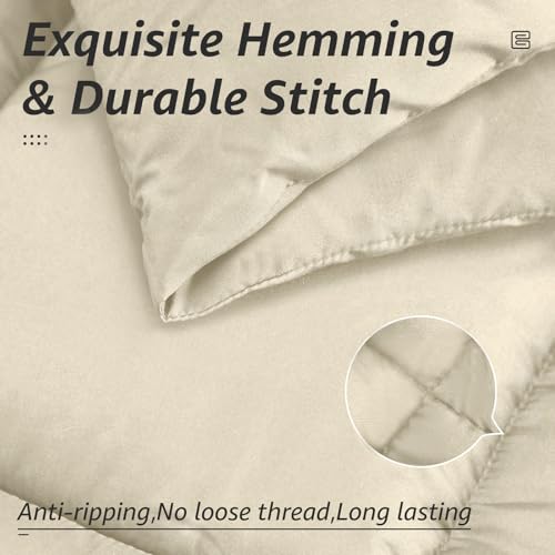 All Season California King Size Bed Comforter (Beige / Cal King（96*104）)