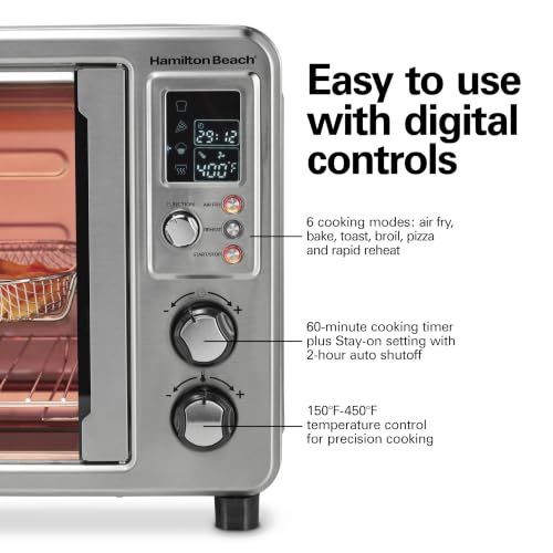 6-in-1 XL Digital Air Fryer Toaster Oven Combo