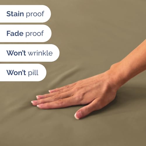 Short Queen Size 4 Piece Bed Sheet Set (14 - Khaki / Short Queen)