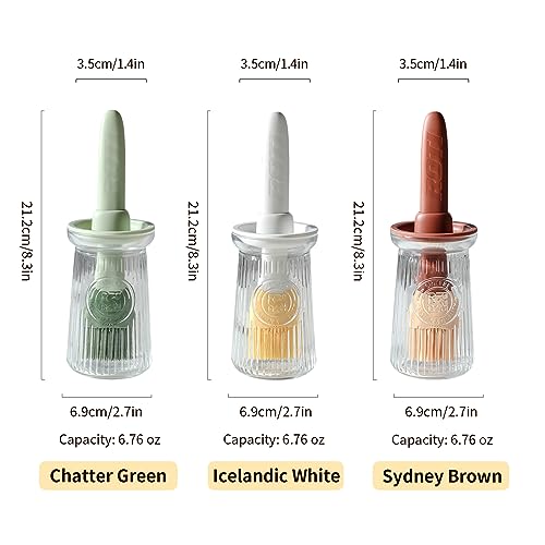 Oil Dispenser with Brush (1 Pack / White)