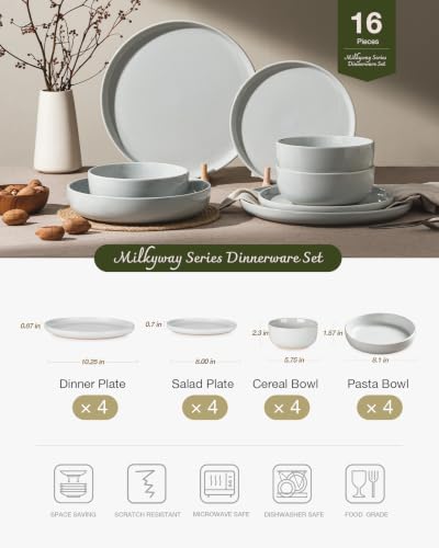 Milkyway 16 Piece Dinnerware Set with Pasta Bowls