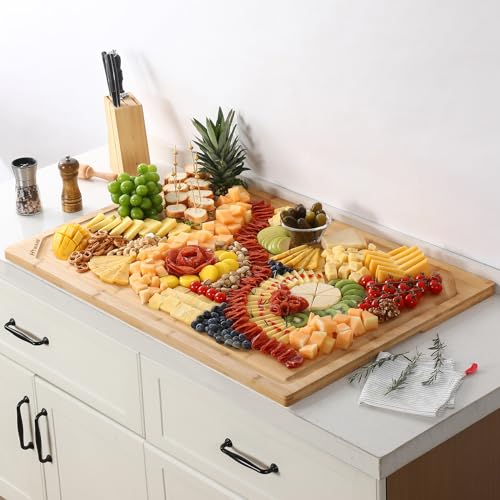 36 x 24 Extra Large Bamboo Cutting Board for Kitchen (Natural / 36"L x 24"W)