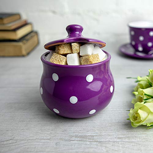 Ceramic Sugar Bowl with Lid (Purple)