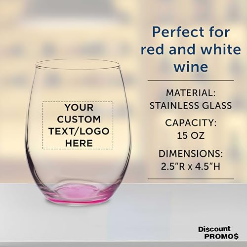 Custom Stemless Wine Glasses in Bulk by ARC Perfection (100 Count)