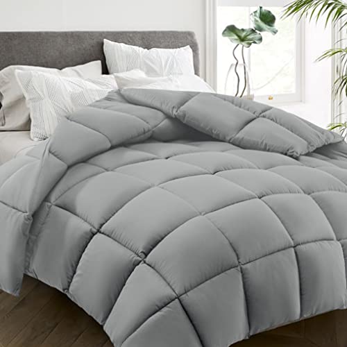 All Season Twin Size Bed Comforter (Light Grey / Twin（64*88）)