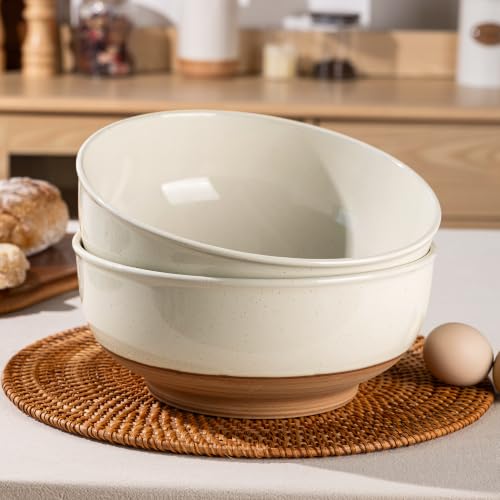 9.8’’ Ceramic Serving Bowls (2PCS / Light Beige)