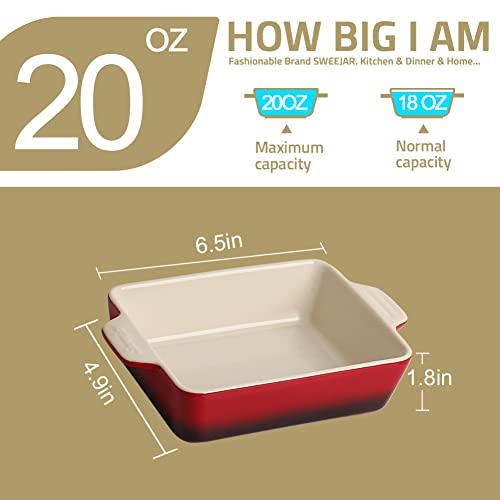 Sweejar Ceramic Baking Dish (Beige / Rectangle 6.5 x 4.9IN)