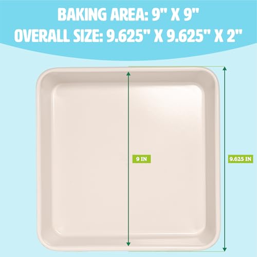 Clean Ceramic Square Cake Pans Set (9-Inch Square / Aqua)