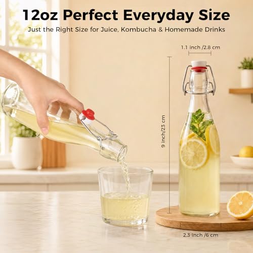 10pack 12oz Swing Top Glass Bottles with Airtight Lids for Vanilla (12 oz 10 pack)