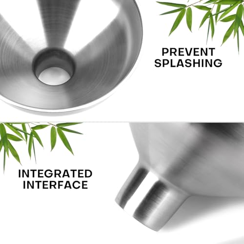2 Piece Stainless Steel Kitchen Funnel Set with 1