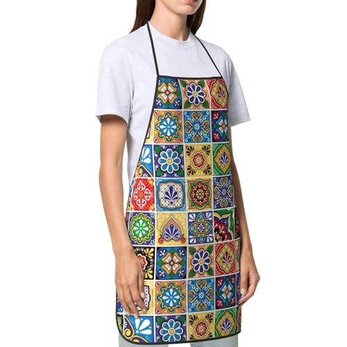 Mexican Talavera Tile Waterproof Kitchen Aprons