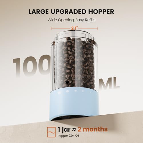 Electric Salt and Pepper Grinder Set (Light Blue)