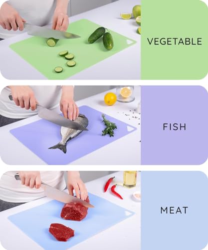 Cutting Board Alternative for Kitchen (Green / Blue / Lilac / 15"L x 12"W)