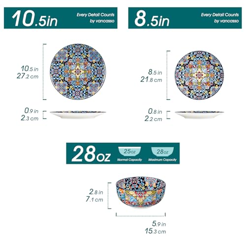 12 Pieces Dinnerware Sets (Service for 4 (12 Pcs) / Bohemian Red)