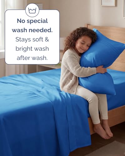 Twin Size 3 Piece Sheet Set (19 - Royal Blue / Twin)