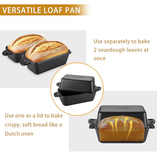 Cast Iron Loaf Pan with Lid 9x5 Inch (2 Count)