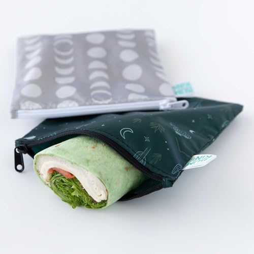 Reusable Sandwich and Snack Bags (Dk Green & Gray)