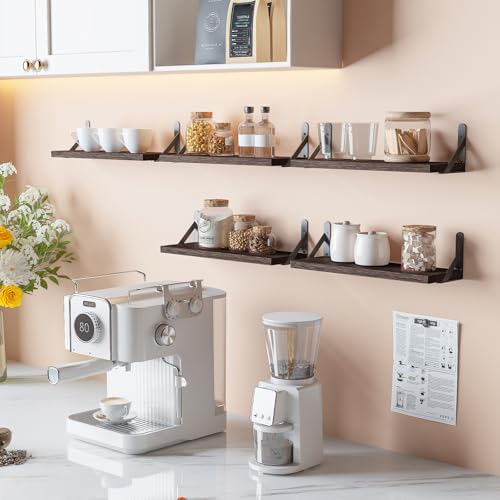 16.5in Floating Shelves for Wall Home Decor (Brown / 16.5 x 6.1 x 0.59 inches)