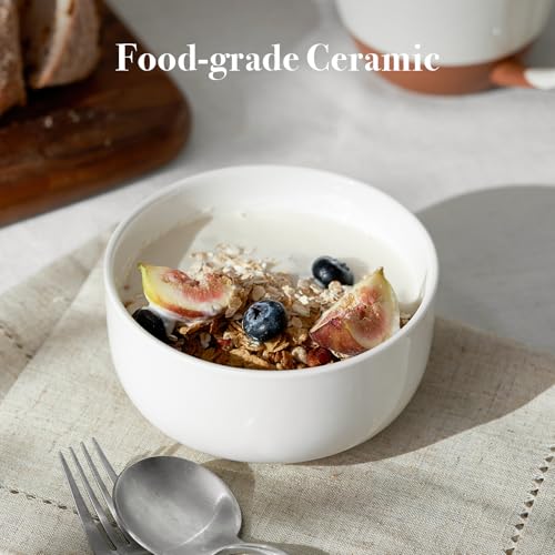 White Ceramic Bowls Set of 6 (22 oz)