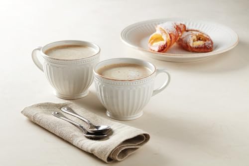 French Perle Groove 2 (Latte Mugs, Set of 2)