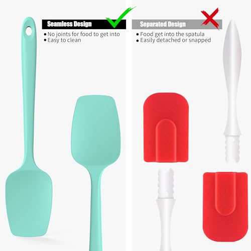 600°F Heat Resistant Silicone Large Spoon (11.4in (Spoon Spatula) / Aqua Sky)