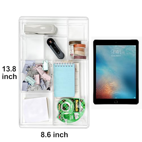 8 Section Clear Drawer Organizer