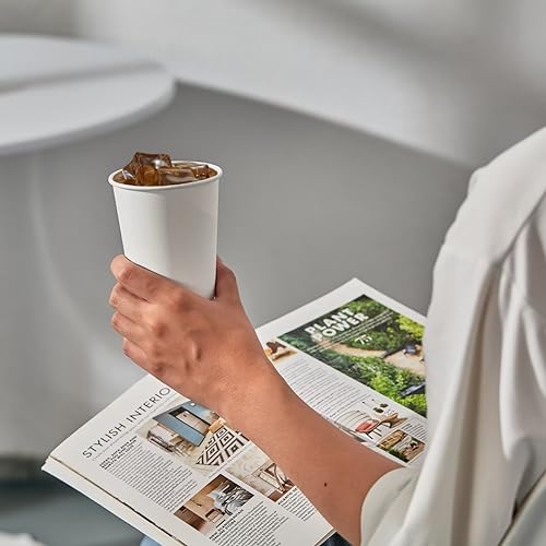 210Pack 16oz Disposable Paper Coffee Cups White Hot Coffee Cups (16oz)