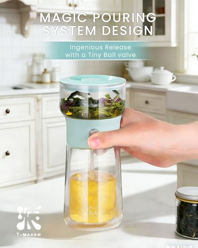 Modern Glass Infuser Teapot (06-Blue / 9oz)