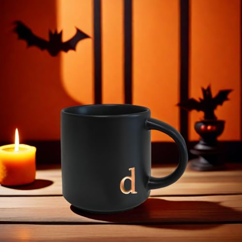 Black Ceramic Coffee Mug (Black-D)