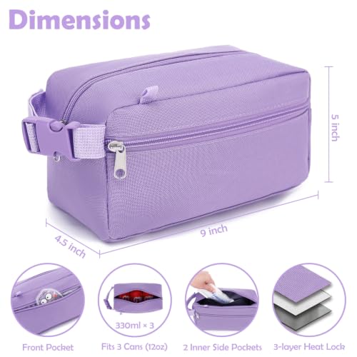Freezable Snack Bag with Removable Ice Packs (with Ice Packs - Purple)