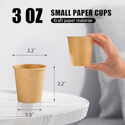 1200 Pack 3 oz Paper Cups Disposable Kraft Mouthwash Bathroom Cups (Brown / 3OZ-1200PACK)