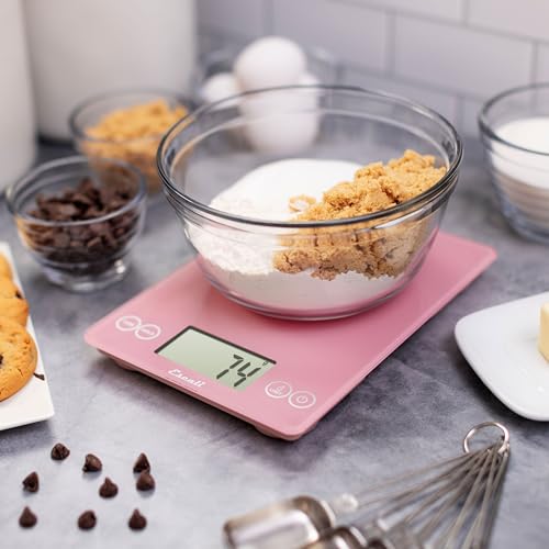 Arti Glass Food Scale Digital Countertop Kitchen (Pink / 9" x 6.5" x .75")