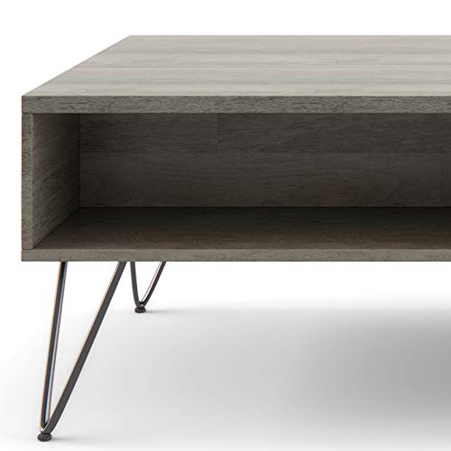 Lockhart 30" Wide Solid Mango Wood Drum Coffee Table in Natural (Lift Top Coffee Table / 48 inch / Grey)
