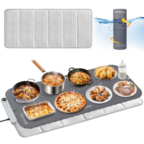 Warming Mat for Food (Dark-grey / XL: 35.8''×15.8'')