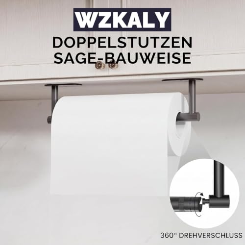 Matte Black Paper Towel Holder Under Cabinet Self Adhesive (Matte Black / Standard Holder)
