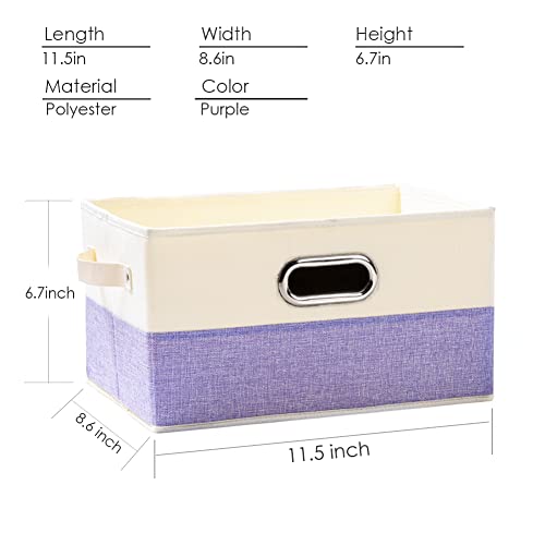 Fodable Storage Bins for Closet [3 (Purple&Cream / Medium(3-Pack))
